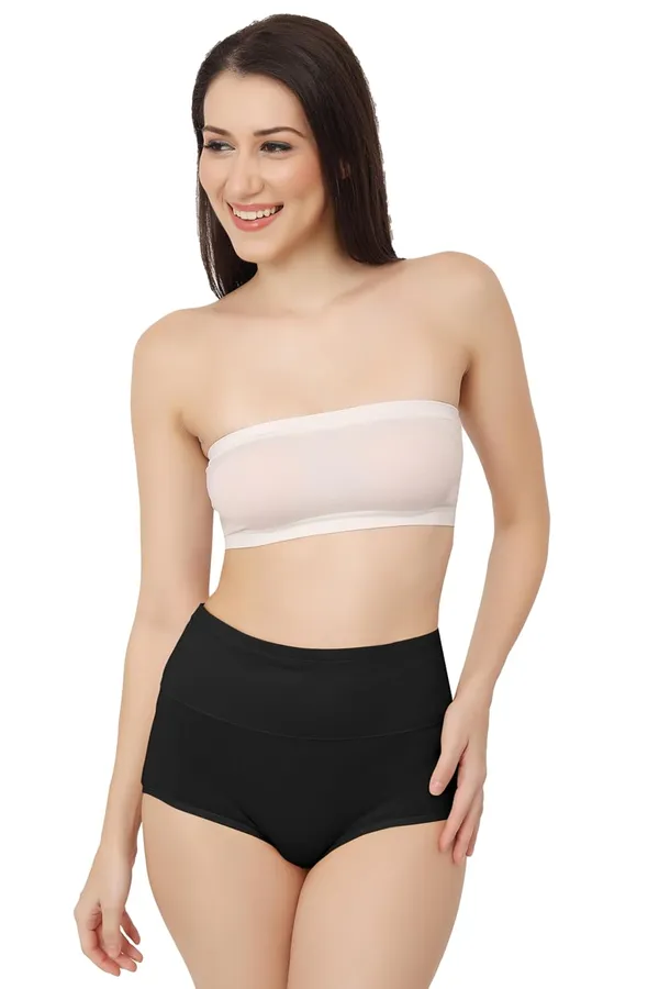 Black_Super_High-Waisted_Organic_Cotton_Underwear_|Comfort_Meets_Style_|_Full_Coverage_Brief_Panty_|_Postpartum,_Home,_Leisure_&_Party_For_Women
