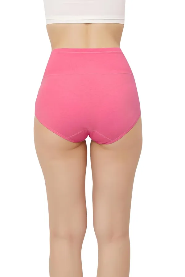 Pink_Super_High-Waisted_Organic_Cotton_Underwear_|Comfort_Meets_Style_|_Full_Coverage_Brief_Panty_|_Postpartum,_Home,_Leisure_&_Party_For_Women