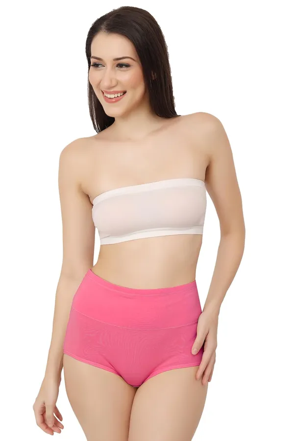 Pink_Super_High-Waisted_Organic_Cotton_Underwear_|Comfort_Meets_Style_|_Full_Coverage_Brief_Panty_|_Postpartum,_Home,_Leisure_&_Party_For_Women