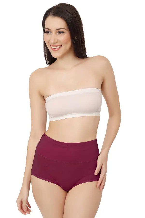 Wine_Super_High-Waisted_Organic_Cotton_Underwear_|Comfort_Meets_Style_|_Full_Coverage_Brief_Panty_|_Postpartum,_Home,_Leisure_&_Party_For_Women