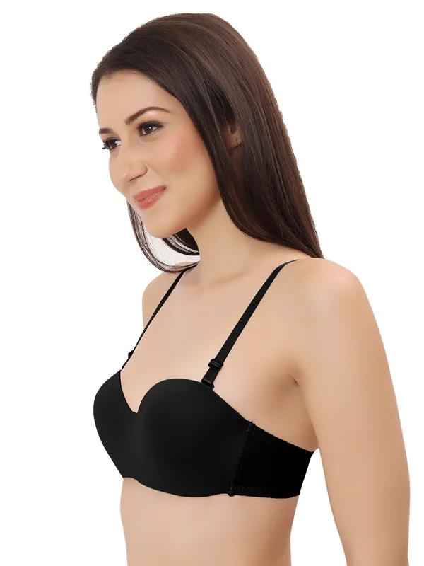 Black_Nylon-Spandex_Blend_Ultra-Comfort_Seamless_Push-Up_Bra_|_Cotten_Padded_For_Women