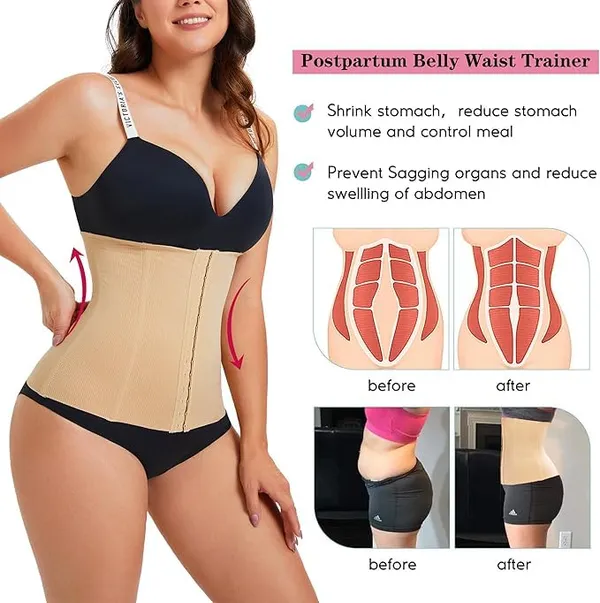 Black_Seamless_Tummy_Control_Belt_|_Stretchable_Cotton_Shapewear_For_Waist_Slimming,_Postpartum_Recovery_For_Women