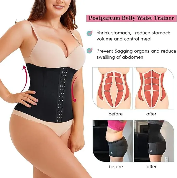 Black_Seamless_Tummy_Control_Belt_|_Stretchable_Cotton_Shapewear_For_Waist_Slimming,_Postpartum_Recovery_For_Women