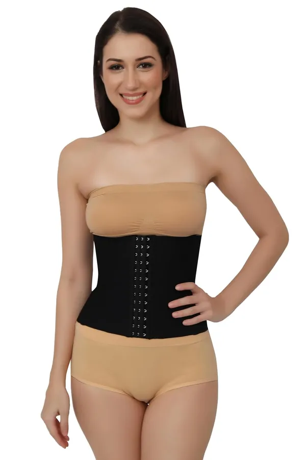 Black_Seamless_Tummy_Control_Belt_|_Stretchable_Cotton_Shapewear_For_Waist_Slimming,_Postpartum_Recovery_For_Women