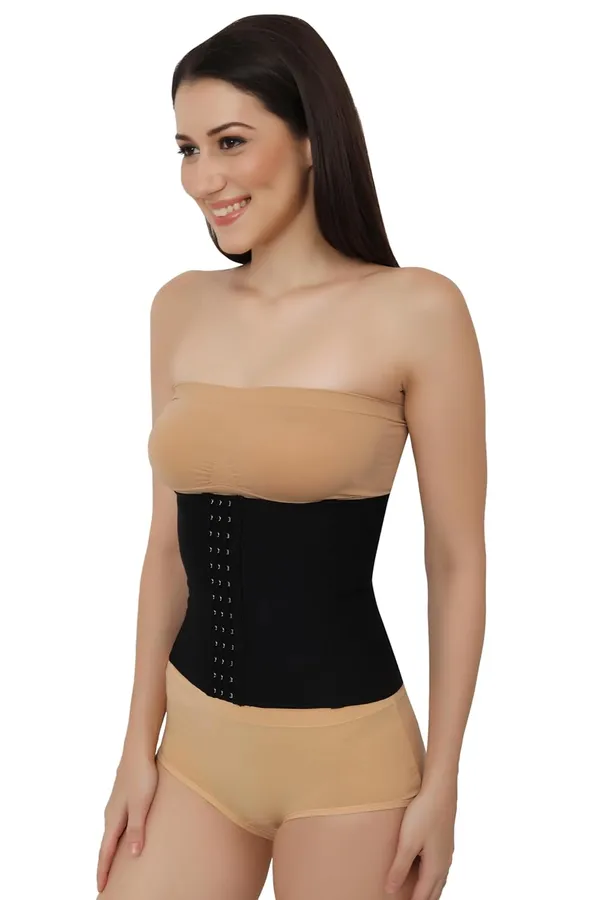 Black_Seamless_Tummy_Control_Belt_|_Stretchable_Cotton_Shapewear_For_Waist_Slimming,_Postpartum_Recovery_For_Women