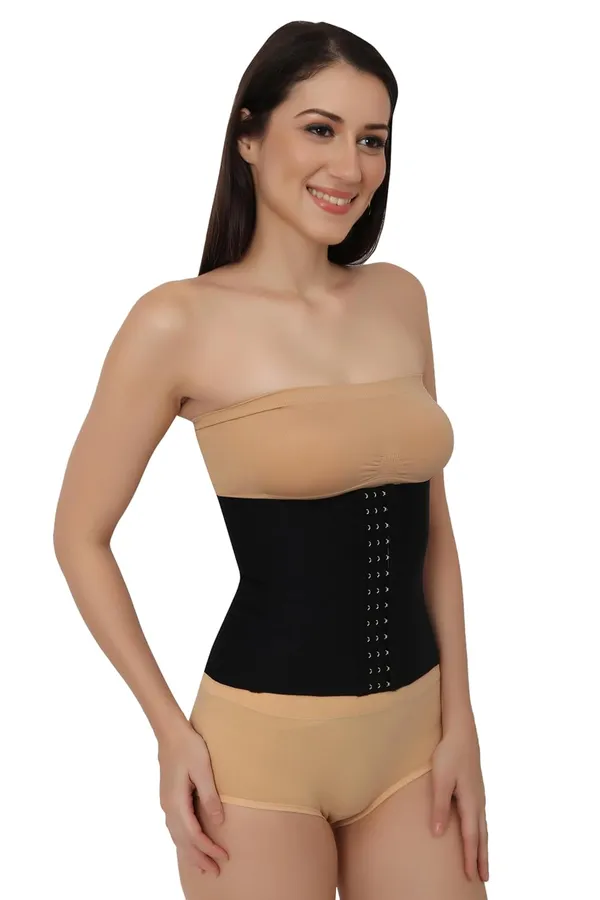 Black_Seamless_Tummy_Control_Belt_|_Stretchable_Cotton_Shapewear_For_Waist_Slimming,_Postpartum_Recovery_For_Women