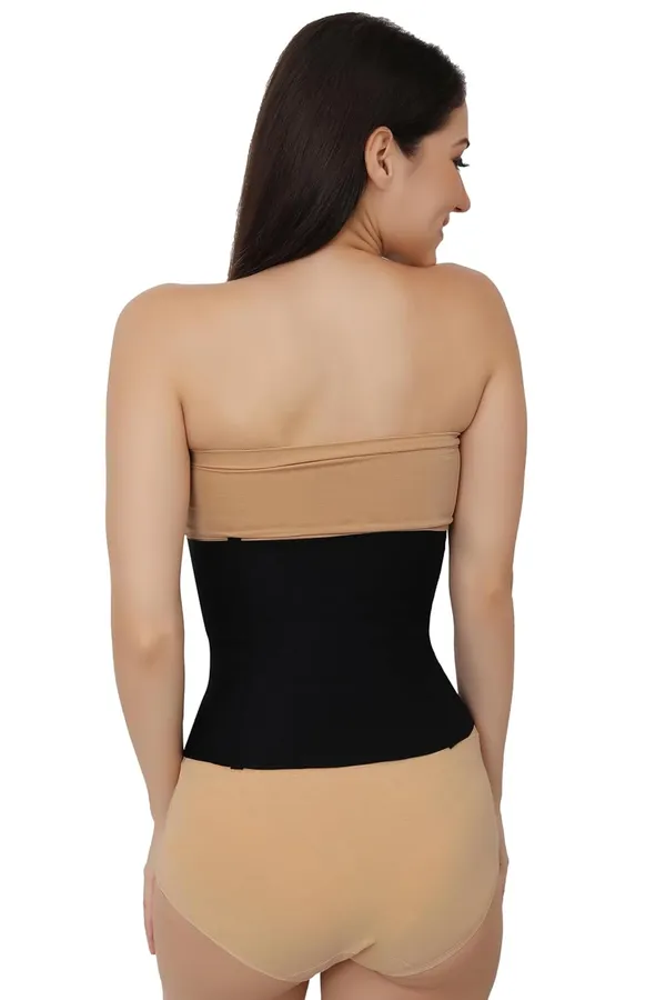 Black_Seamless_Tummy_Control_Belt_|_Stretchable_Cotton_Shapewear_For_Waist_Slimming,_Postpartum_Recovery_For_Women