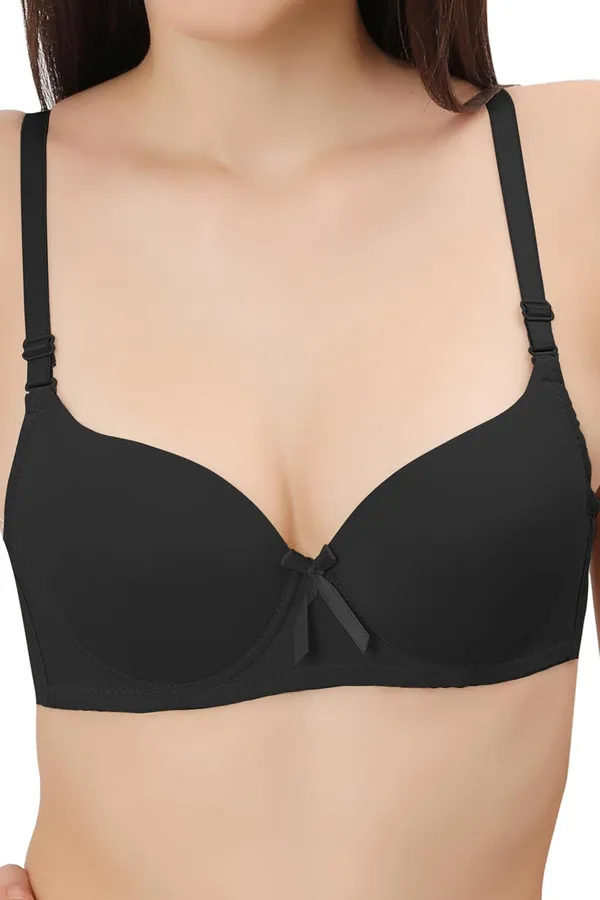 Black_Multiway_Padded_Wired_Bra_Cotton_Elastane_Stretch_Medium_Coverage_Multiway_Styling_T-Shirt_Bra_With_Detachable_Straps_For_Women