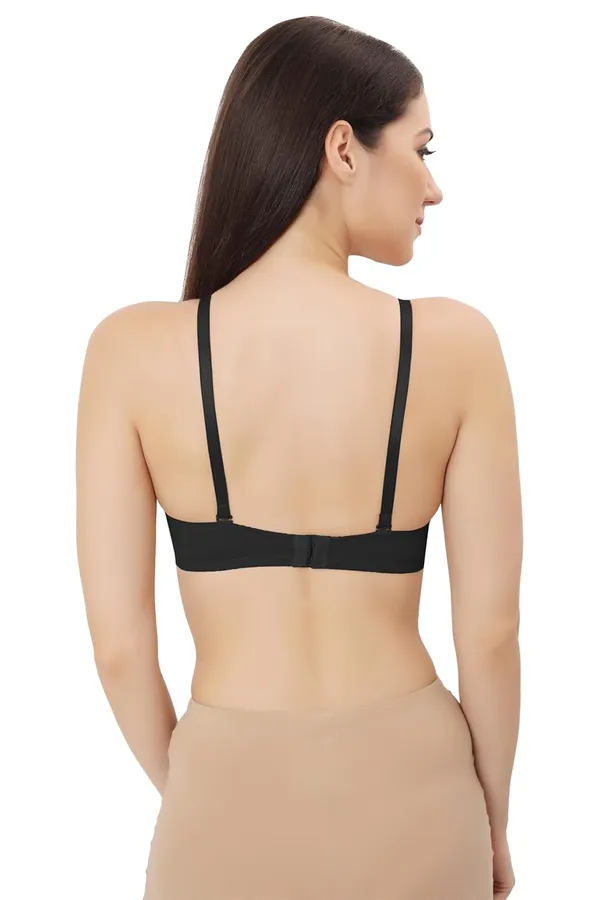 Black_Multiway_Padded_Wired_Bra_Cotton_Elastane_Stretch_Medium_Coverage_Multiway_Styling_T-Shirt_Bra_With_Detachable_Straps_For_Women
