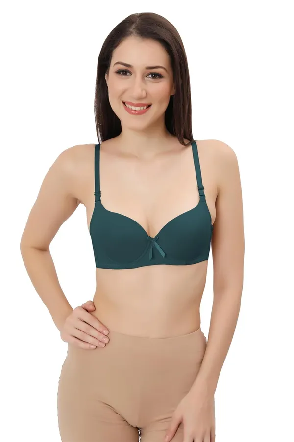 Green_Multiway_Padded_Wired_Bra_Cotton_Elastane_Stretch_Medium_Coverage_Multiway_Styling_T-Shirt_Bra_With_Detachable_Straps_For_Women