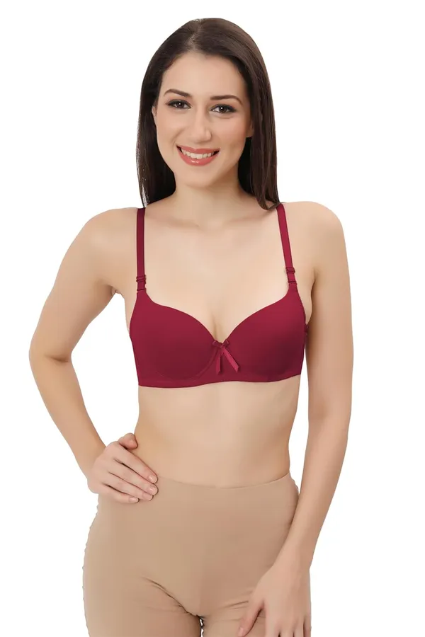 Maroon_Multiway_Padded_Wired_Bra_Cotton_Elastane_Stretch_Medium_Coverage_Multiway_Styling_T-Shirt_Bra_With_Detachable_Straps_For_Women