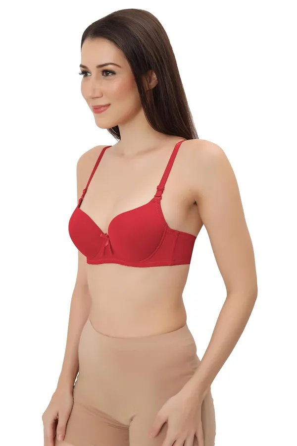 Red_Multiway_Padded_Wired_Bra_Cotton_Elastane_Stretch_Medium_Coverage_Multiway_Styling_T-Shirt_Bra_With_Detachable_Straps_For_Women