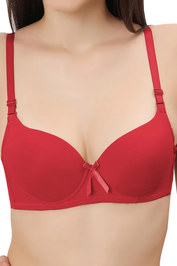 Red_Multiway_Padded_Wired_Bra_Cotton_Elastane_Stretch_Medium_Coverage_Multiway_Styling_T-Shirt_Bra_With_Detachable_Straps_For_Women