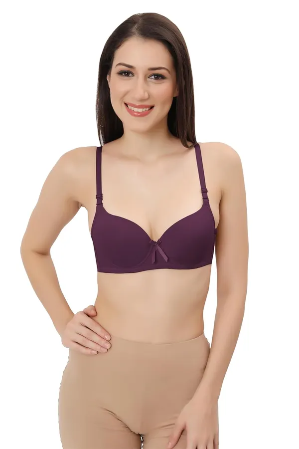 Wine_Multiway_Padded_Wired_Bra_Cotton_Elastane_Stretch_Medium_Coverage_Multiway_Styling_T-Shirt_Bra_With_Detachable_Straps_For_Women
