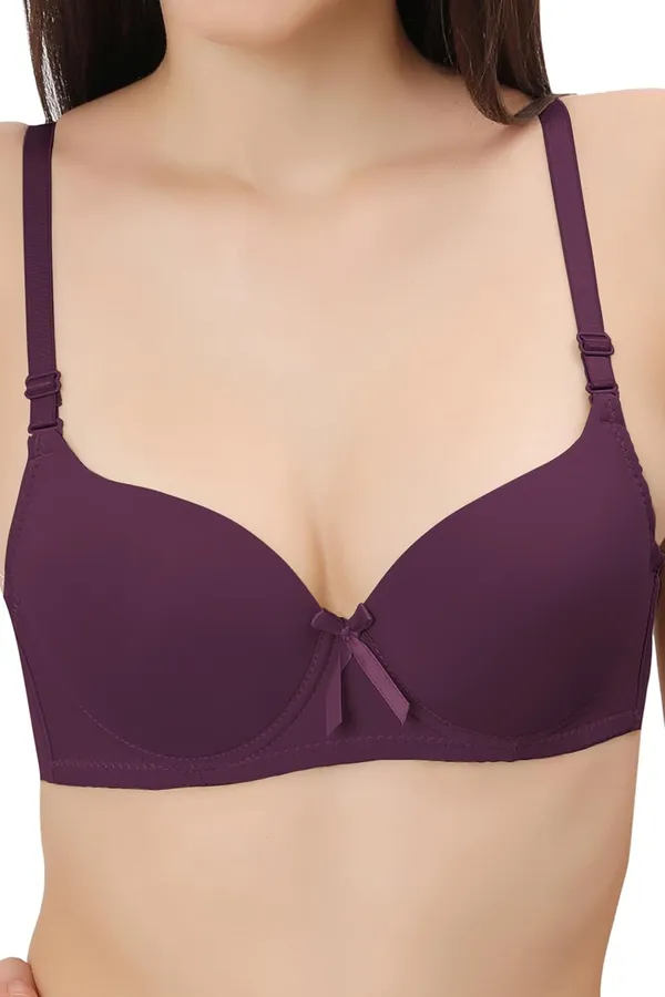 Wine_Multiway_Padded_Wired_Bra_Cotton_Elastane_Stretch_Medium_Coverage_Multiway_Styling_T-Shirt_Bra_With_Detachable_Straps_For_Women