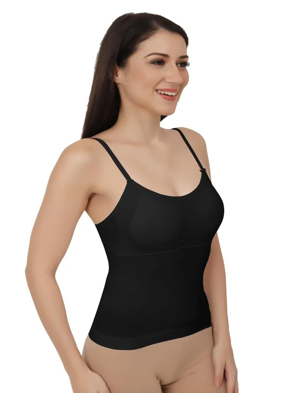 Black_Cotton_Stretch_Full-Length_Camisole_|_Versatile_Tank_Top_With_Removable_Pads_|_Lightly_Padded_For_Comfort_|_Wire_Free_|_All_Day_Comfort_For_Women