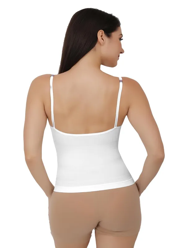 White_Cotton_Stretch_Full-Length_Camisole_|_Versatile_Tank_Top_With_Removable_Pads_|_Lightly_Padded_For_Comfort_|_Wire_Free_|_All_Day_Comfort_For_Women
