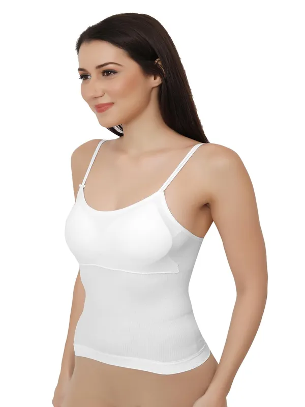 White_Cotton_Stretch_Full-Length_Camisole_|_Versatile_Tank_Top_With_Removable_Pads_|_Lightly_Padded_For_Comfort_|_Wire_Free_|_All_Day_Comfort_For_Women