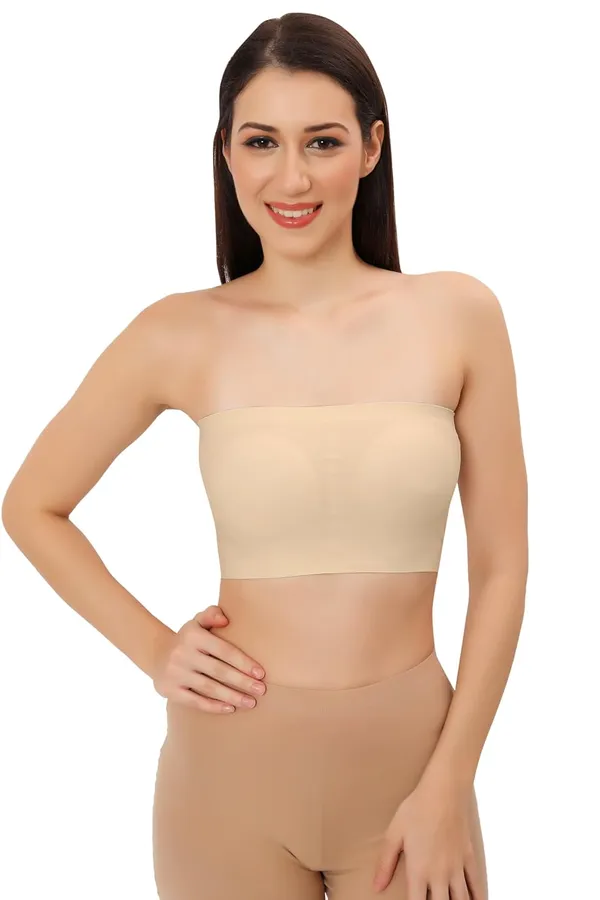 Beige_Ice_Silk_Seamless_Strapless_Padded_Tube_Bra_(Designed_&_Tested_In_Europe)_|_Non-Wired_Bandeau_Bra_For_Women