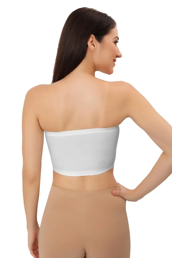 White_Ice_Silk_Seamless_Strapless_Padded_Tube_Bra_(Designed_&_Tested_In_Europe)_|_Non-Wired_Bandeau_Bra__For_Women