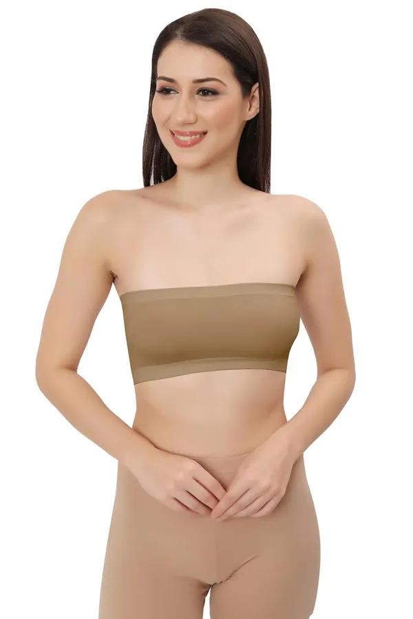 Beige_Flexifit_Nylon_Spandex_Tube_Sports_Bra_-_Non-Padded,_Wire-Free_Comfort_&_Seamless_For_Women
