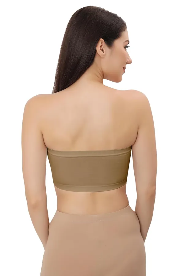 Beige_Flexifit_Nylon_Spandex_Tube_Sports_Bra_-_Non-Padded,_Wire-Free_Comfort_&_Seamless_For_Women