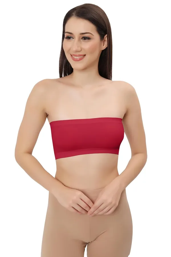 Red_Flexifit_Nylon_Spandex_Tube_Sports_Bra_-_Non-Padded,_Wire-Free_Comfort_&_Seamless_For_Women
