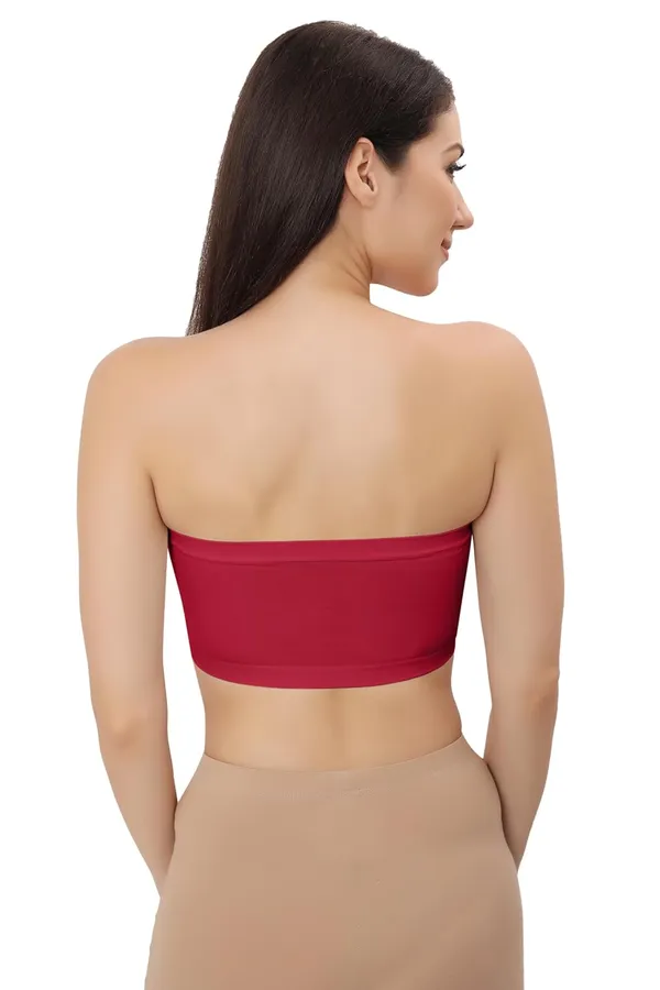 Red_Flexifit_Nylon_Spandex_Tube_Sports_Bra_-_Non-Padded,_Wire-Free_Comfort_&_Seamless_For_Women