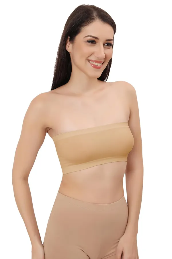 Beige_Flexifit_Nylon_Spandex_Tube_Sports_Bra_-_Non-Padded,_Wire-Free_Comfort_&_Seamless_For_Women
