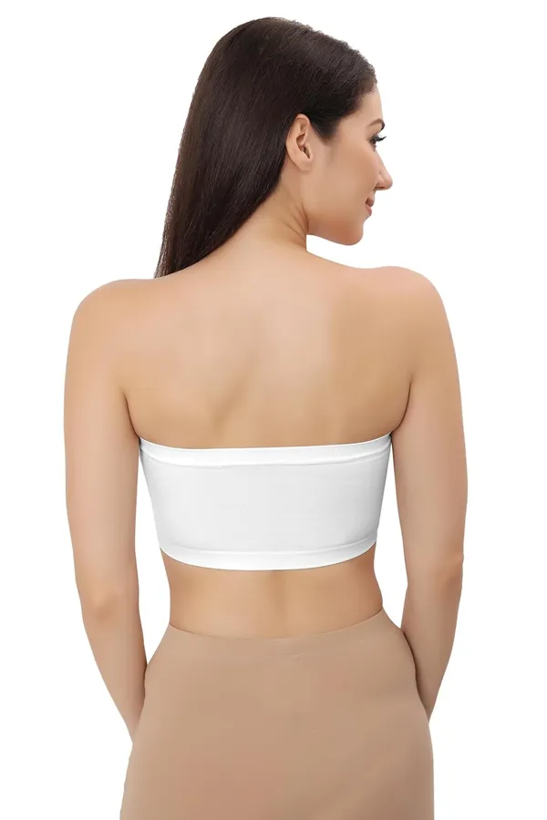 White_Flexifit_Nylon_Spandex_Tube_Sports_Bra_-_Non-Padded,_Wire-Free_Comfort_&_Seamless_For_Women