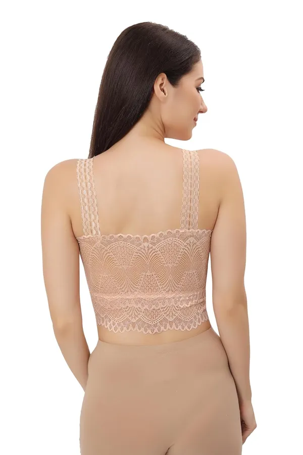 Beige_Lace_Cotton_Padded_Tube_Bra/Blouse_-_Versatile_&_Comfortable_For_Women