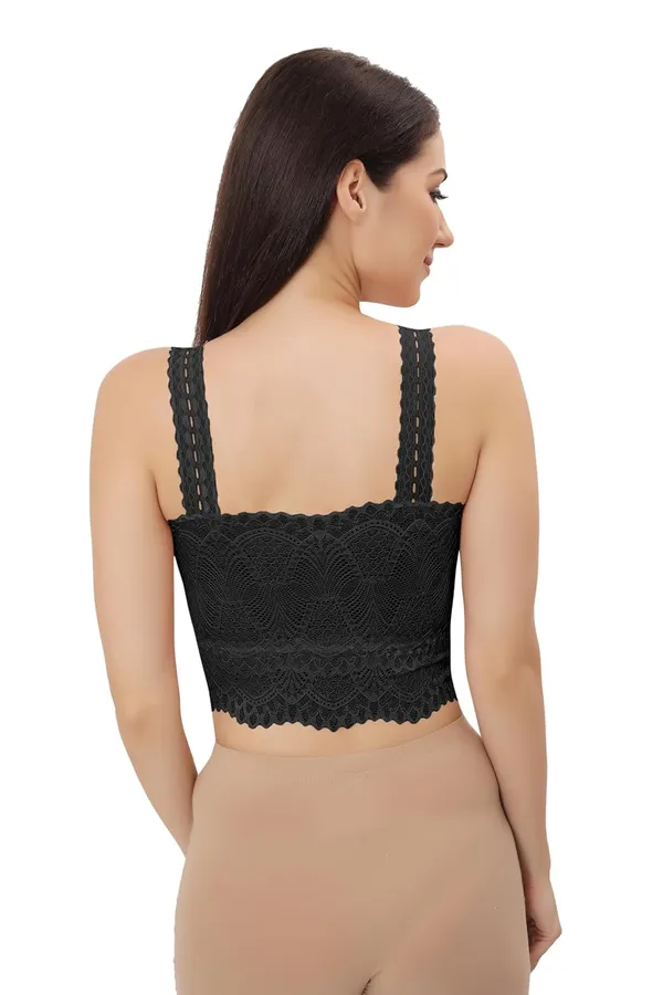 Black_Lace_Cotton_Padded_Tube_Bra/Blouse_-_Versatile_&_Comfortable_For_Women