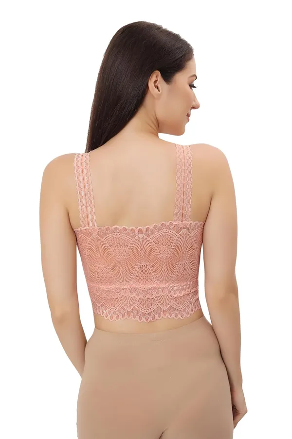 Pink_Lace_Cotton_Padded_Tube_Bra/Blouse_-_Versatile_&_Comfortable_For_Women