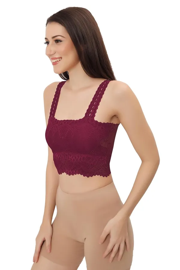 Wine_Lace_Cotton_Padded_Tube_Bra/Blouse_-_Versatile_&_Comfortable_For_Women
