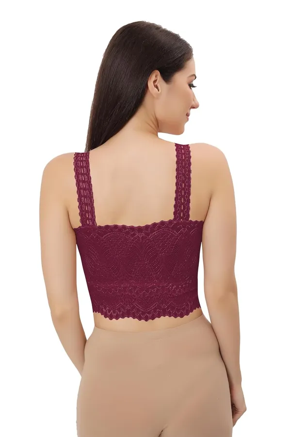 Wine_Lace_Cotton_Padded_Tube_Bra/Blouse_-_Versatile_&_Comfortable_For_Women