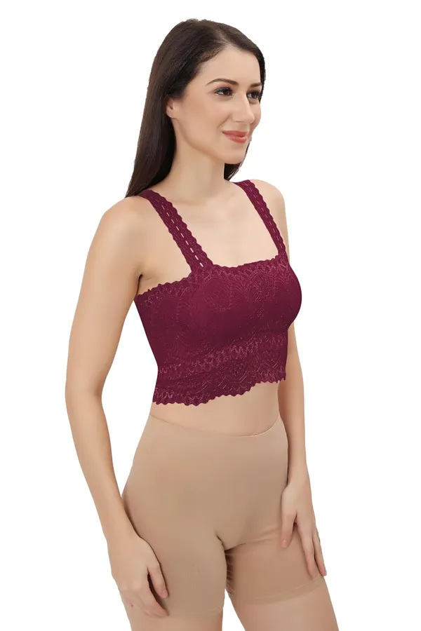 Wine_Lace_Cotton_Padded_Tube_Bra/Blouse_-_Versatile_&_Comfortable_For_Women