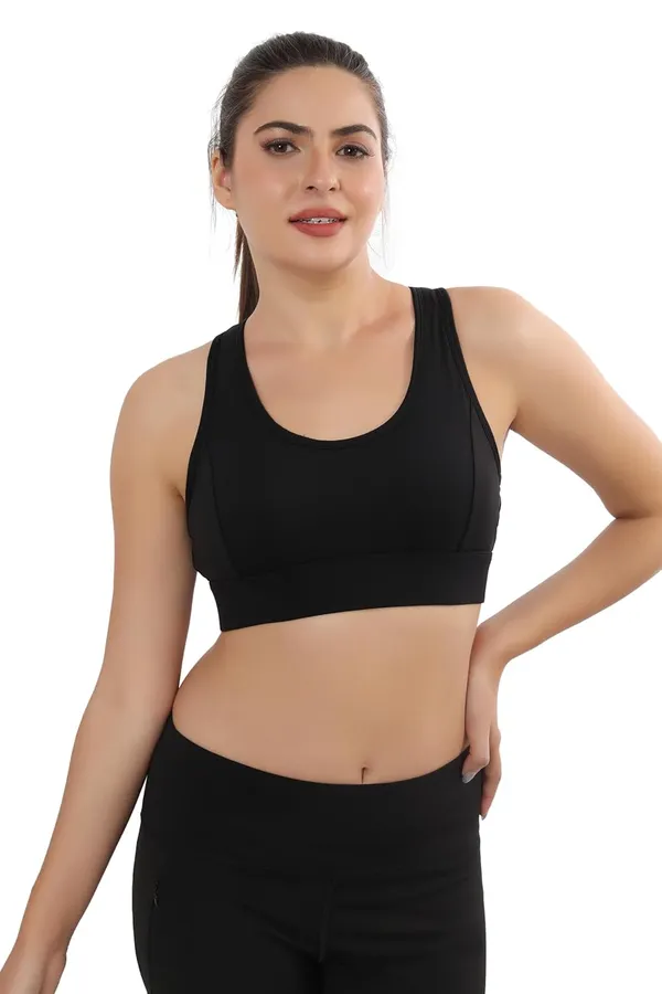 Black_High-Performance_Sports_Bra_With_Breathable_Mesh_Racerback,_Removable_Pads,_Hook_Closure_-_Stylish_&_Supportive_Wear_For_Gym_&_Yoga_For_Women
