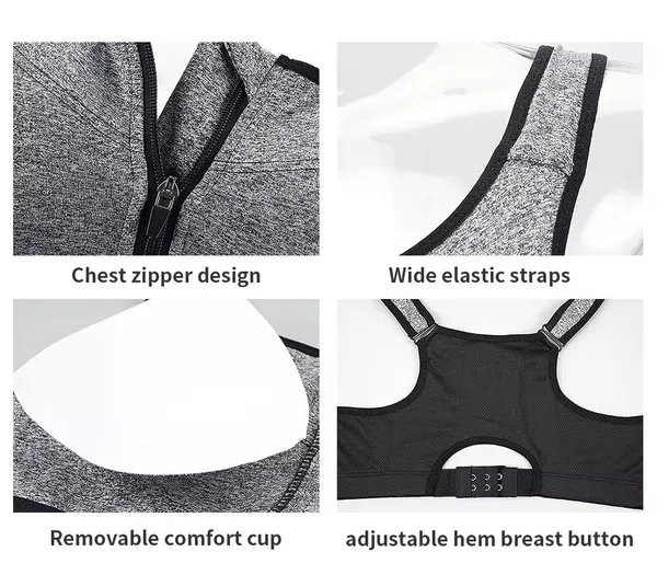 Blue_High_Support_Padded_Front_Zip_Racerback_Sports_Bra_With_Adjustable_Straps_For_Women