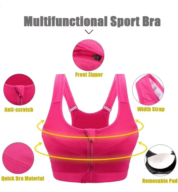 Grey_High_Support_Padded_Front_Zip_Racerback_Sports_Bra_With_Adjustable_Straps_For_Women