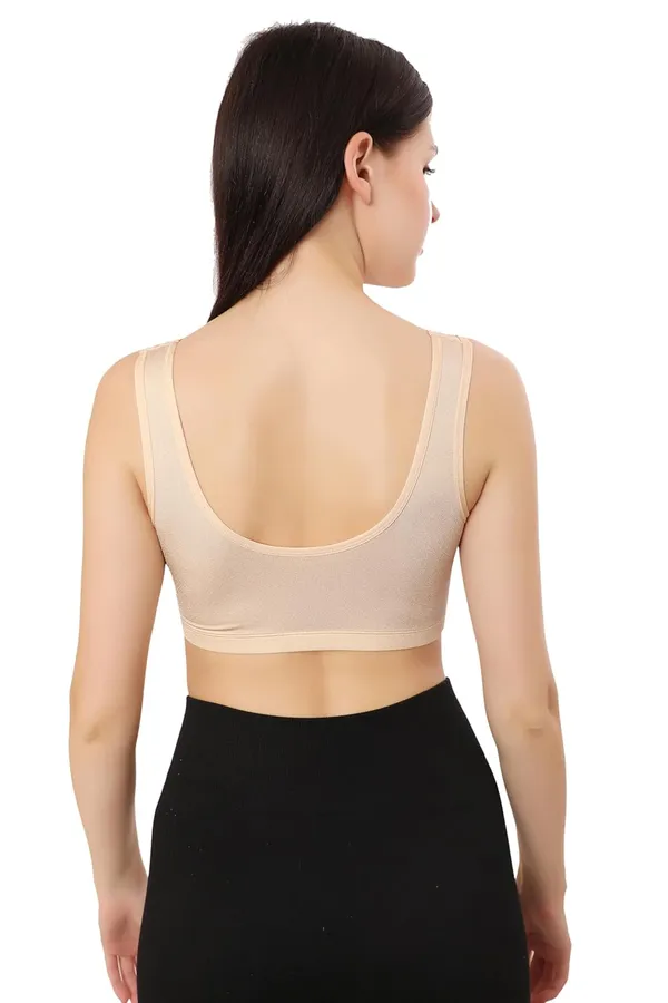 Beige_Lightly_Padded_Front_Open_Maternity/Nursing/Post_Surgery_Bra_|_Everyday_Comfort_|_Nylon_Spandex_Blend__For_Women