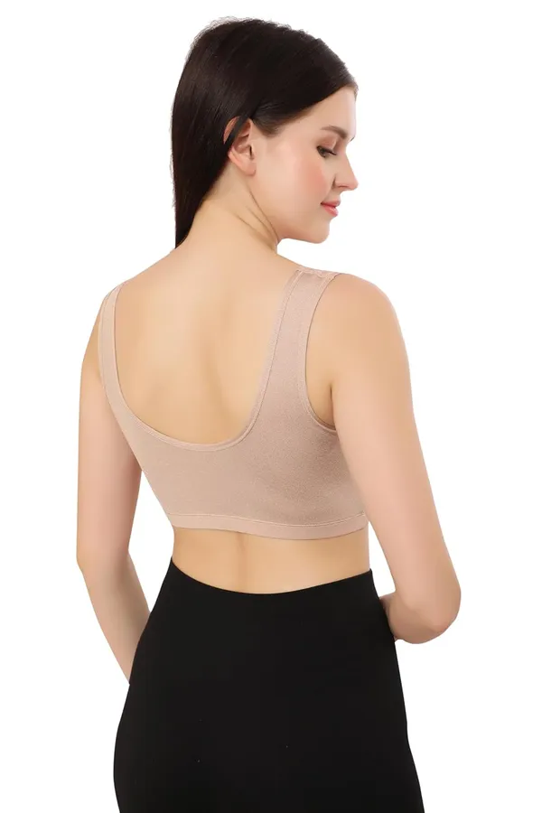 Brown_Lightly_Padded_Front_Open_Maternity/Nursing/Post_Surgery_Bra_|_Everyday_Comfort_|_Nylon_Spandex_Blend__For_Women