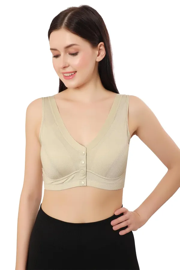 Green_Lightly_Padded_Front_Open_Maternity/Nursing/Post_Surgery_Bra_|_Everyday_Comfort_|_Nylon_Spandex_Blend__For_Women
