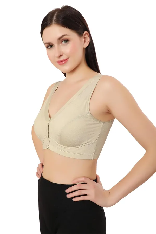 Green_Lightly_Padded_Front_Open_Maternity/Nursing/Post_Surgery_Bra_|_Everyday_Comfort_|_Nylon_Spandex_Blend__For_Women
