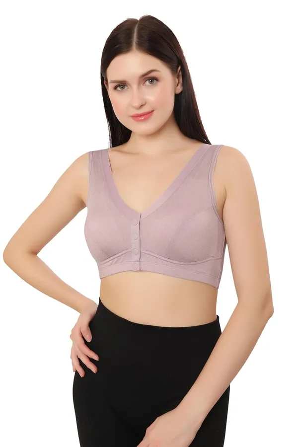 Purple_Lightly_Padded_Front_Open_Maternity/Nursing/Post_Surgery_Bra_|_Everyday_Comfort_|_Nylon_Spandex_Blend__For_Women