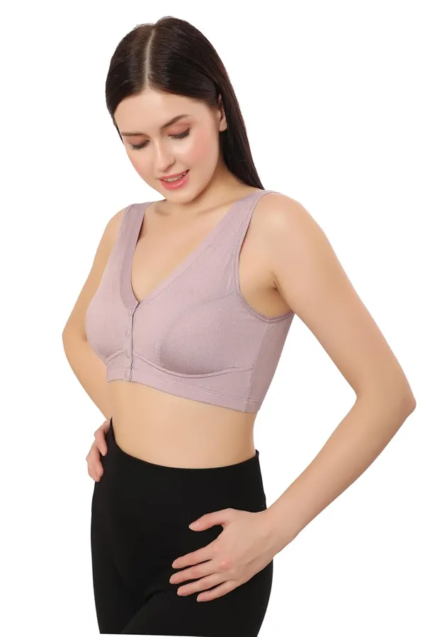 Purple_Lightly_Padded_Front_Open_Maternity/Nursing/Post_Surgery_Bra_|_Everyday_Comfort_|_Nylon_Spandex_Blend__For_Women