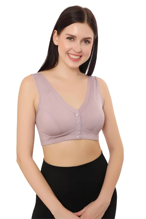 Purple_Lightly_Padded_Front_Open_Maternity/Nursing/Post_Surgery_Bra_|_Everyday_Comfort_|_Nylon_Spandex_Blend__For_Women