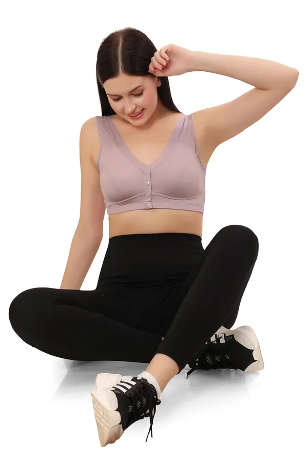 Purple_Lightly_Padded_Front_Open_Maternity/Nursing/Post_Surgery_Bra_|_Everyday_Comfort_|_Nylon_Spandex_Blend__For_Women