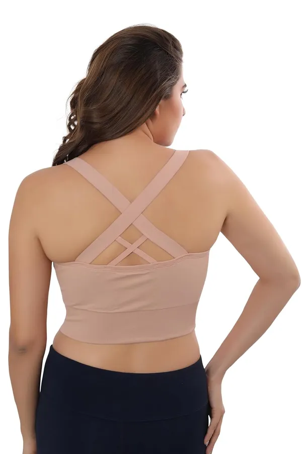 Beige_Front_Zip_Longline_Sports_Bra_With_Removable_Pads_|_Double_Criss_Cross_Back_Support_|_Seamless_Padded_High_Support_For_Women