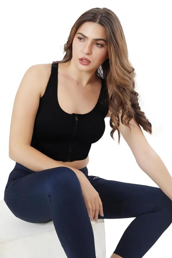 Black_Front_Zip_Longline_Sports_Bra_With_Removable_Pads_|_Double_Criss_Cross_Back_Support_|_Seamless_Padded_High_Support_For_Women