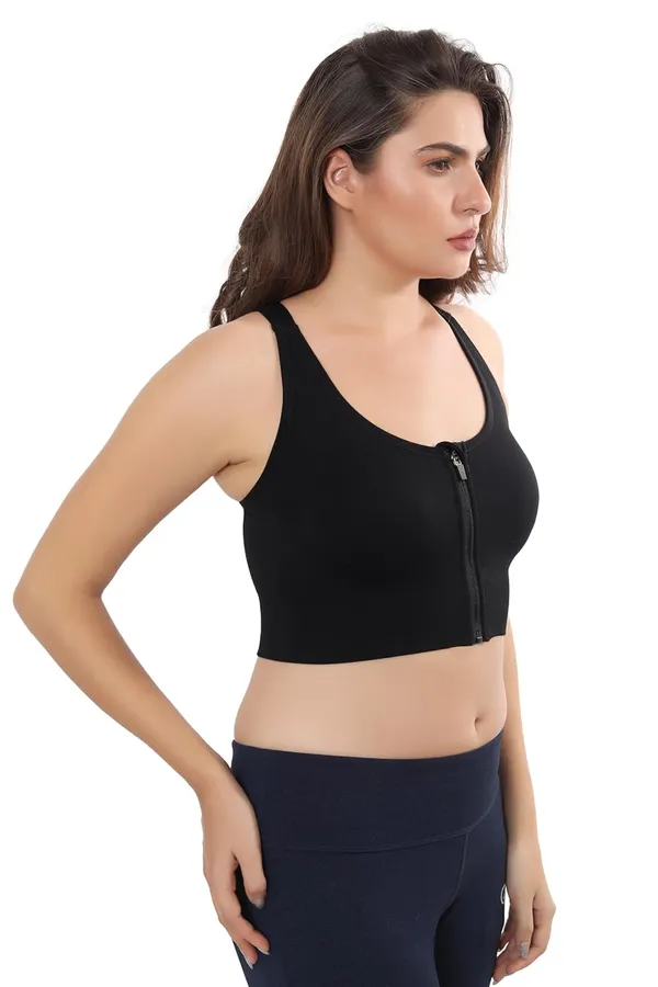 Black_Front_Zip_Longline_Sports_Bra_With_Removable_Pads_|_Double_Criss_Cross_Back_Support_|_Seamless_Padded_High_Support_For_Women